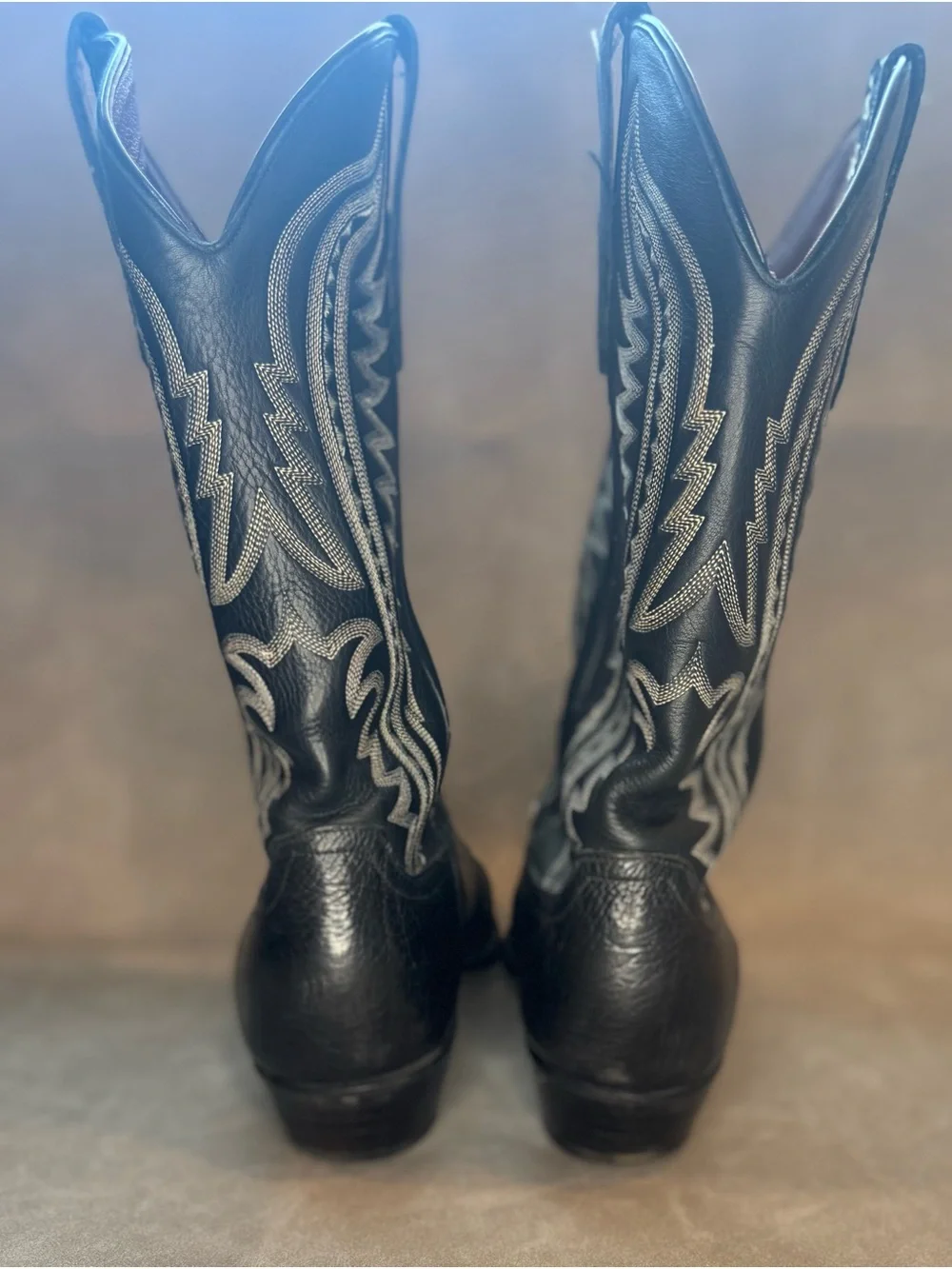 Larry Mahan El Paso Black Leather Cowboy Boots Men’s 10.5 D Western USA Made
